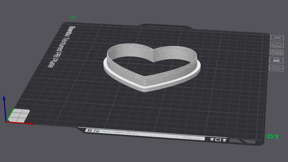 Cookie cutter print orientation (flat on the bed)